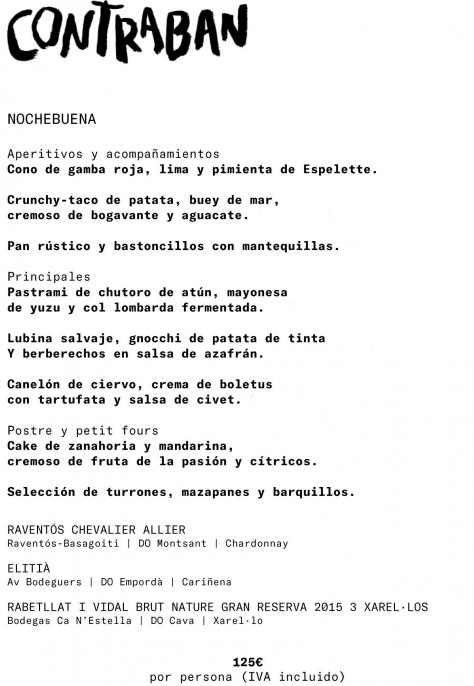 Navidad, Nochebuena, cenas, restaurantes, hoteles, Barcelona, Contraban, Wittmore Hotel