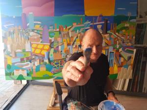 Philip Stanton art Barcelona Gallery Jordi Barnadas solo exhibition There and Here charitable event DANA